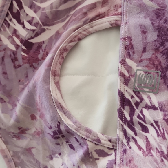 Laundry by Shelli Segal racerback sports bra splattered purples Small FP095 - Picture 6 of 6